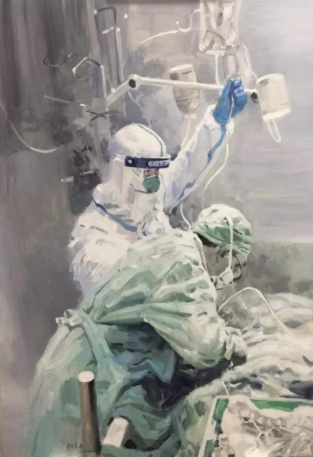 丙烯油彩《卫士 》